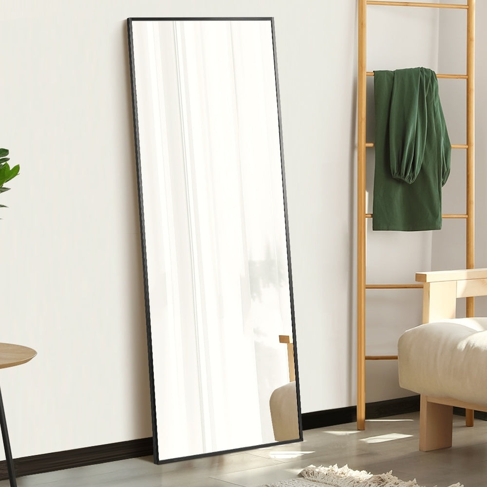 Oikiture 166x60cm Full Length Mirror Dressing Floor Mirrors Black-Full Length Mirror-PEROZ Accessories