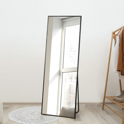 Oikiture 166x60cm Full Length Mirror Dressing Floor Mirrors Black-Full Length Mirror-PEROZ Accessories