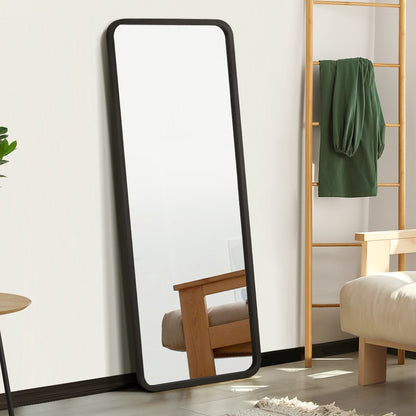 Oikiture Wooden Full Length Mirror 166x60cm Rectangle Floor Mirrors Black-Full Length Mirror-PEROZ Accessories