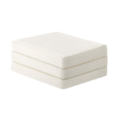 Bedra Folding Mattress Sherpa Fleece Foam 3-fold Single-Folding Mattress Cushion-PEROZ Accessories