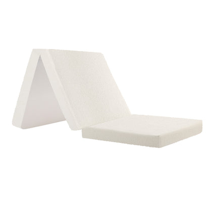 Bedra Folding Mattress Sherpa Fleece Foam 3-fold Single-Folding Mattress Cushion-PEROZ Accessories