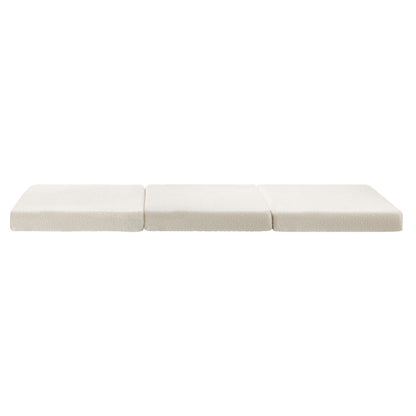 Bedra Folding Mattress Sherpa Fleece Foam 3-fold Single-Folding Mattress Cushion-PEROZ Accessories