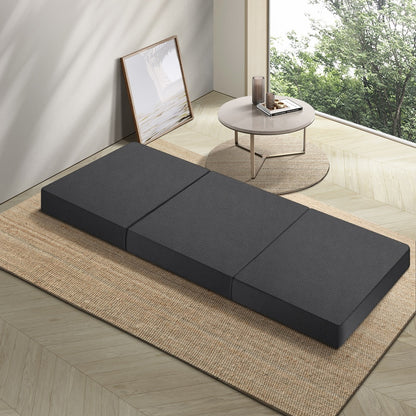 Bedra Folding Mattress Portable Single Sofa Foam Bed Grey-Folding Mattresses Cushions-PEROZ Accessories