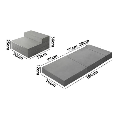 Bedra Folding Foam Mattress Single Portable Camping Floor Mat-Folding Mattress Cushion-PEROZ Accessories