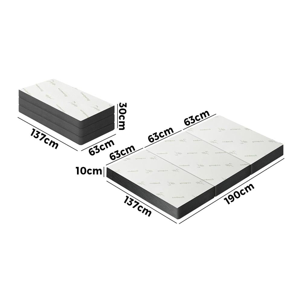 Bedra Folding Foam Mattress Trifold Cushion Double-Folding Mattresses Cushions-PEROZ Accessories