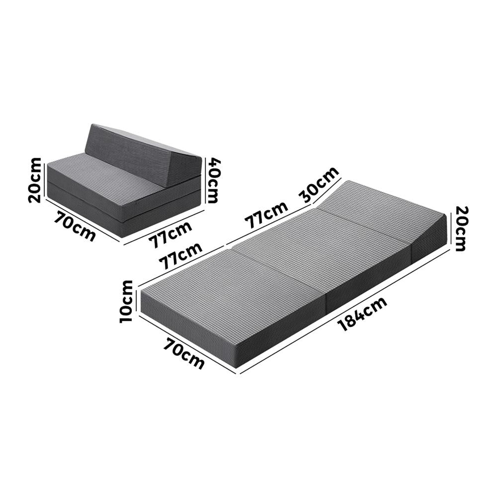 Bedra Foldable Mattress Trifold Cushion Single-Folding Mattresses Cushions-PEROZ Accessories