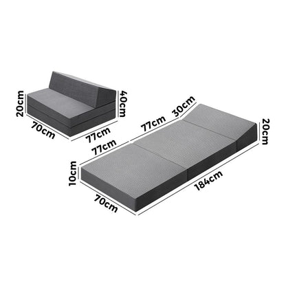 Bedra Foldable Mattress Trifold Cushion Single-Folding Mattresses Cushions-PEROZ Accessories