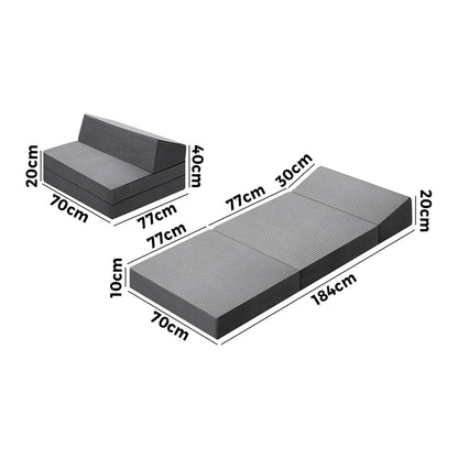 Bedra Foldable Mattress Trifold Cushion Single-Folding Mattresses Cushions-PEROZ Accessories