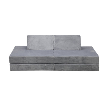 Mazam Kids Play Couch Modular Foam Sofa Bed DIY 2 Seater Grey-Magic Couch-PEROZ Accessories