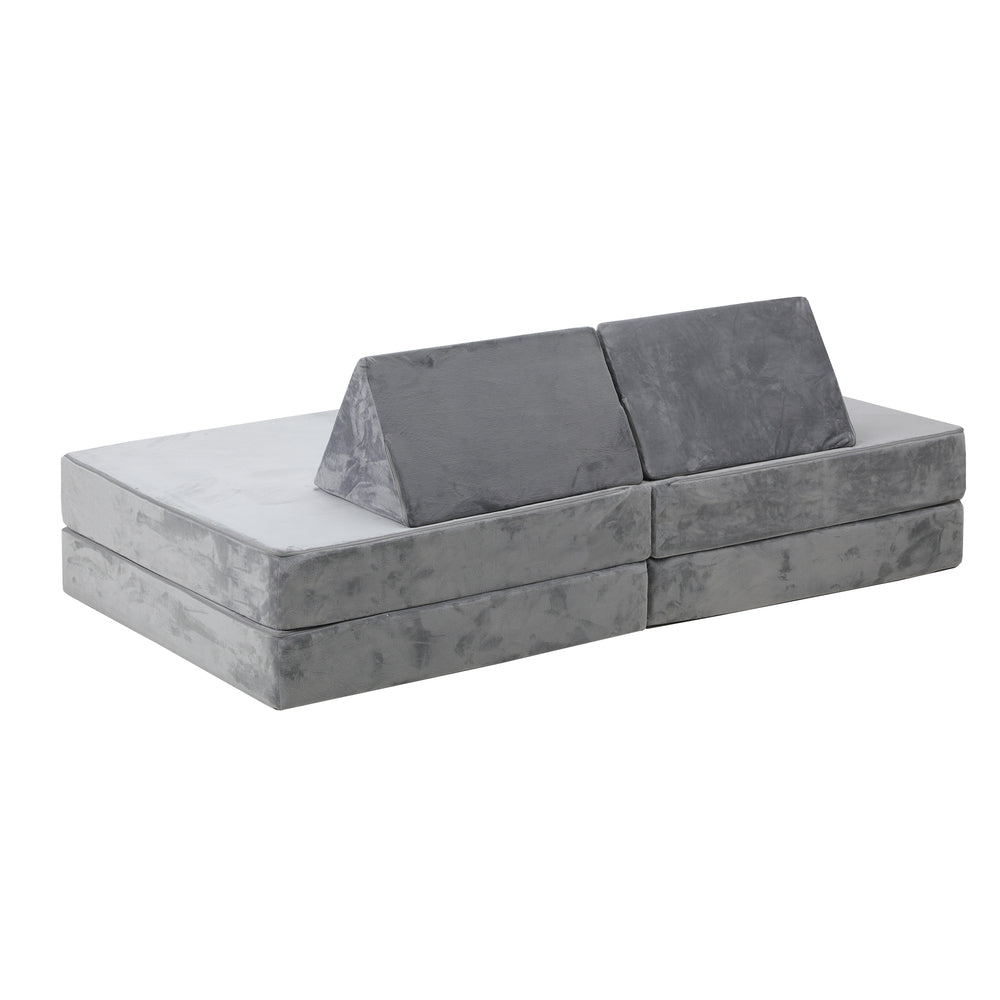Mazam Kids Play Couch Modular Foam Sofa Bed DIY 2 Seater Grey-Magic Couch-PEROZ Accessories