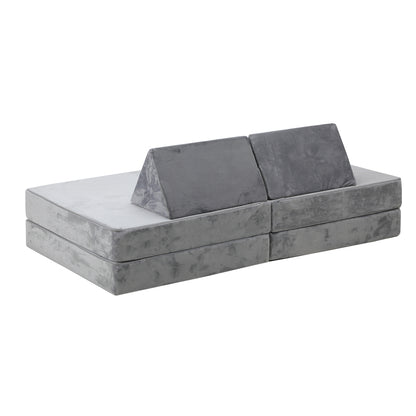Mazam Kids Play Couch Modular Foam Sofa Bed DIY 2 Seater Grey-Magic Couch-PEROZ Accessories
