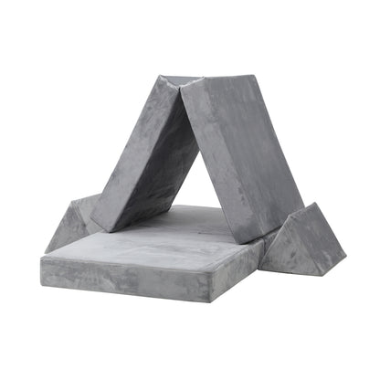 Mazam Kids Play Couch Modular Foam Sofa Bed DIY 2 Seater Grey-Magic Couch-PEROZ Accessories