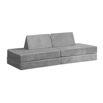 Mazam Kids Play Couch Modular Foam Sofa Bed DIY 2 Seater Grey-Magic Couch-PEROZ Accessories