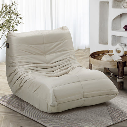 Oikiture Floor Sofa Lazy Couch Beige Polyester-Floor Lounge-PEROZ Accessories