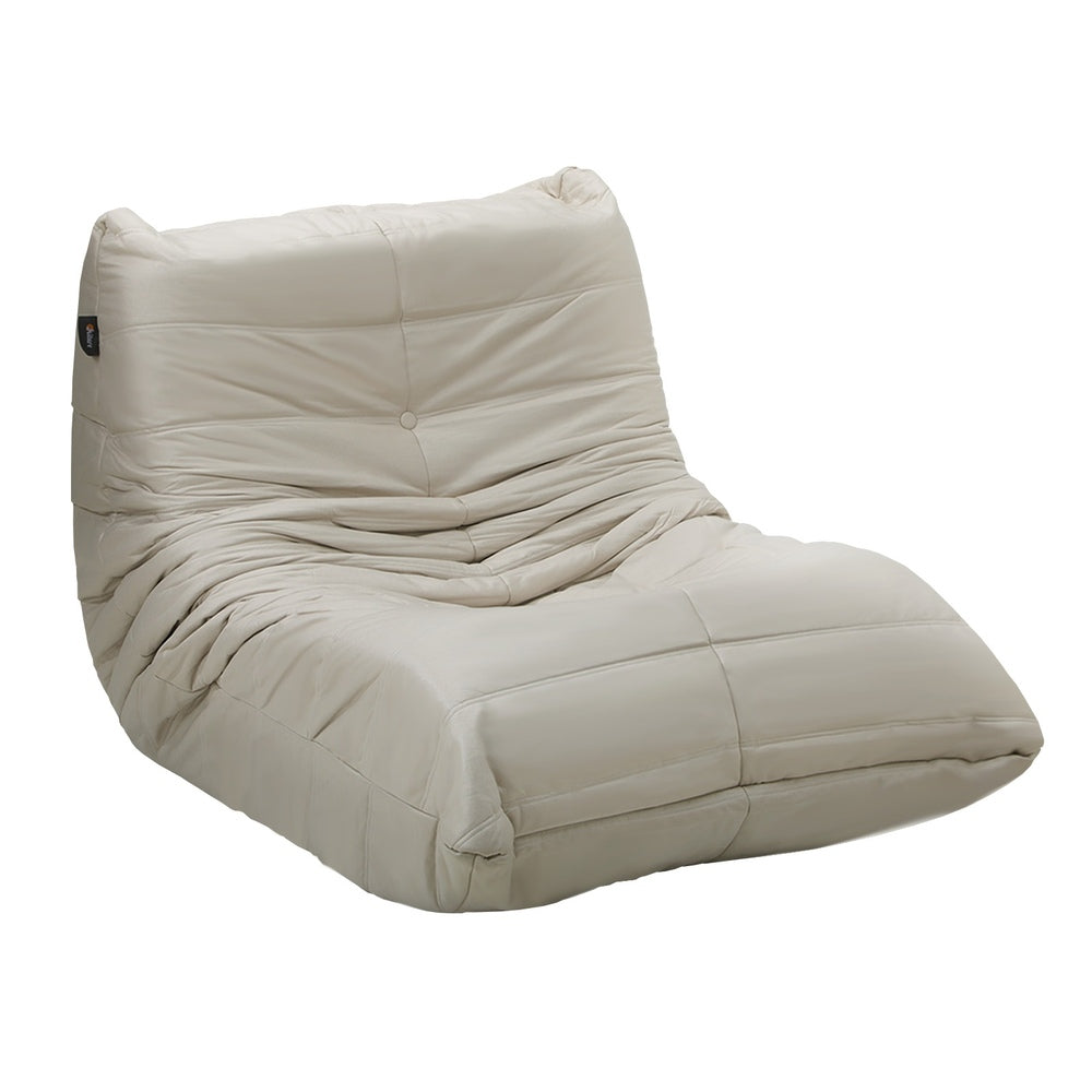 Oikiture Floor Sofa Lazy Couch Beige Polyester-Floor Lounge-PEROZ Accessories