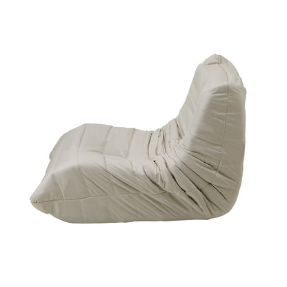 Oikiture 2X Floor Sofa Lounge Caterpillar Lazy Couch Single Pouffe Beige-Floor Lounge-PEROZ Accessories