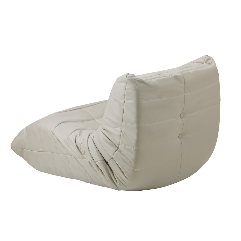 Oikiture 2X Floor Sofa Lounge Caterpillar Lazy Couch Single Pouffe Beige-Floor Lounge-PEROZ Accessories