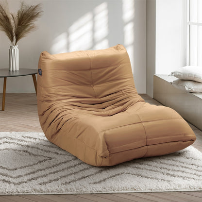 Oikiture Floor Sofa Lazy Couch Brown Polyester-Floor Lounge-PEROZ Accessories