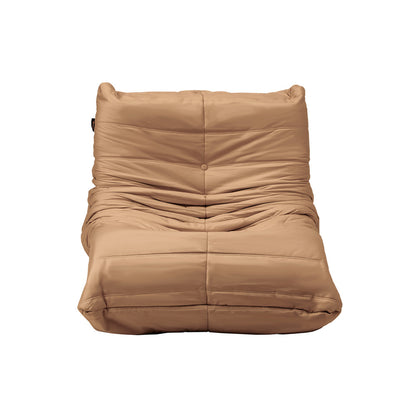 Oikiture 2X Floor Sofa Lounge Caterpillar Couch Single Pouffe Brown-Floor Lounge-PEROZ Accessories