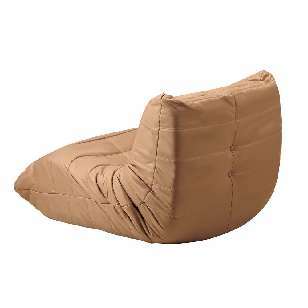 Oikiture 2X Floor Sofa Lounge Caterpillar Couch Single Pouffe Brown-Floor Lounge-PEROZ Accessories
