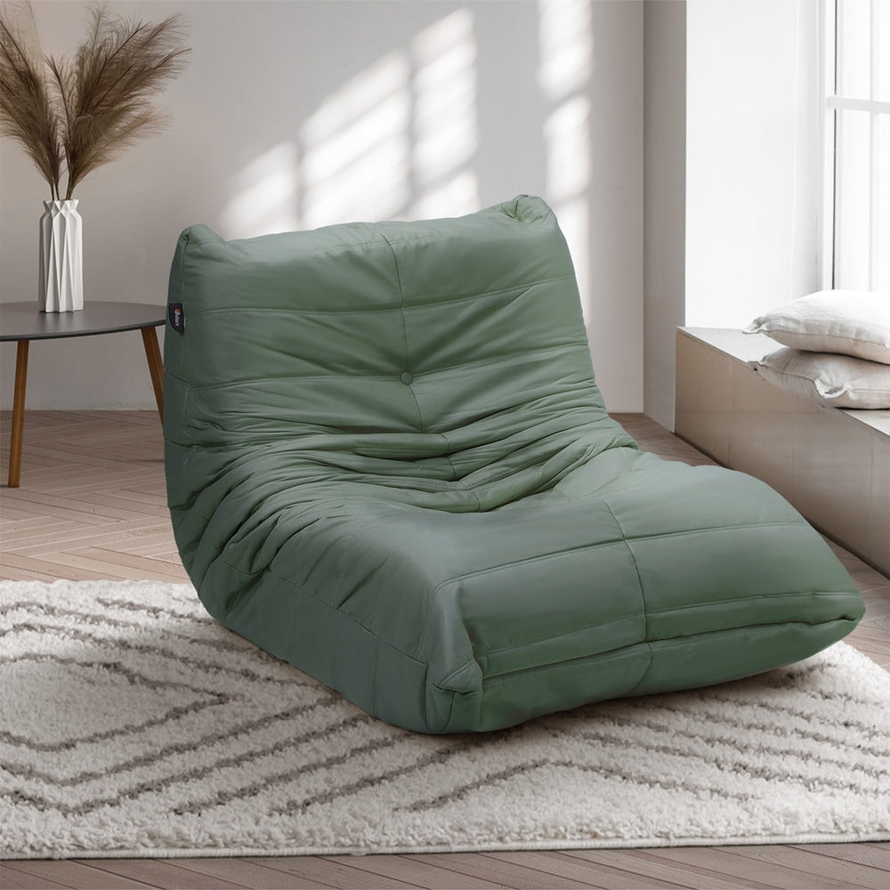 Oikiture Floor Sofa Lazy Couch Green Polyester-Floor Lounge-PEROZ Accessories