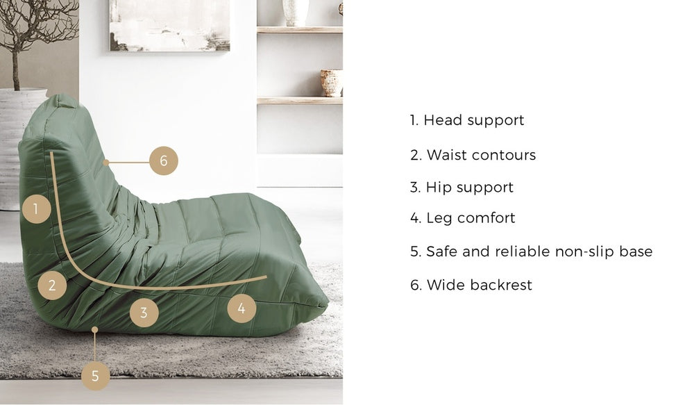 Oikiture Floor Sofa Lazy Couch Green Polyester-Floor Lounge-PEROZ Accessories