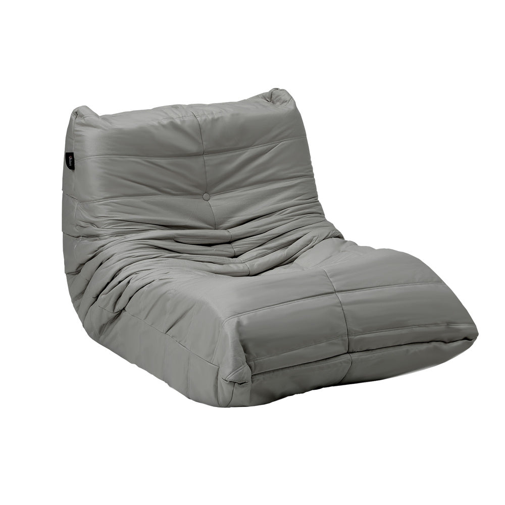 Oikiture Floor Sofa Lazy Couch Grey Polyester-Floor Lounge-PEROZ Accessories