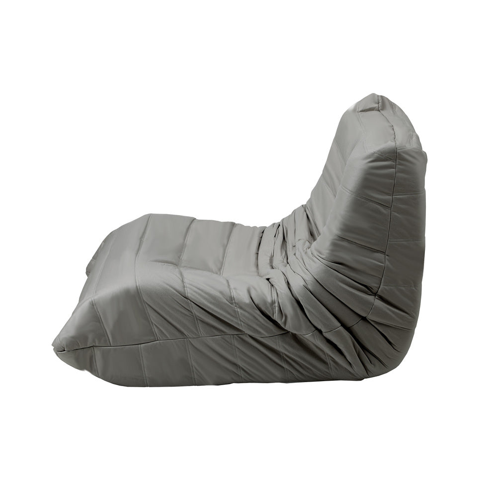 Oikiture Floor Sofa Lazy Couch Grey Polyester-Floor Lounge-PEROZ Accessories