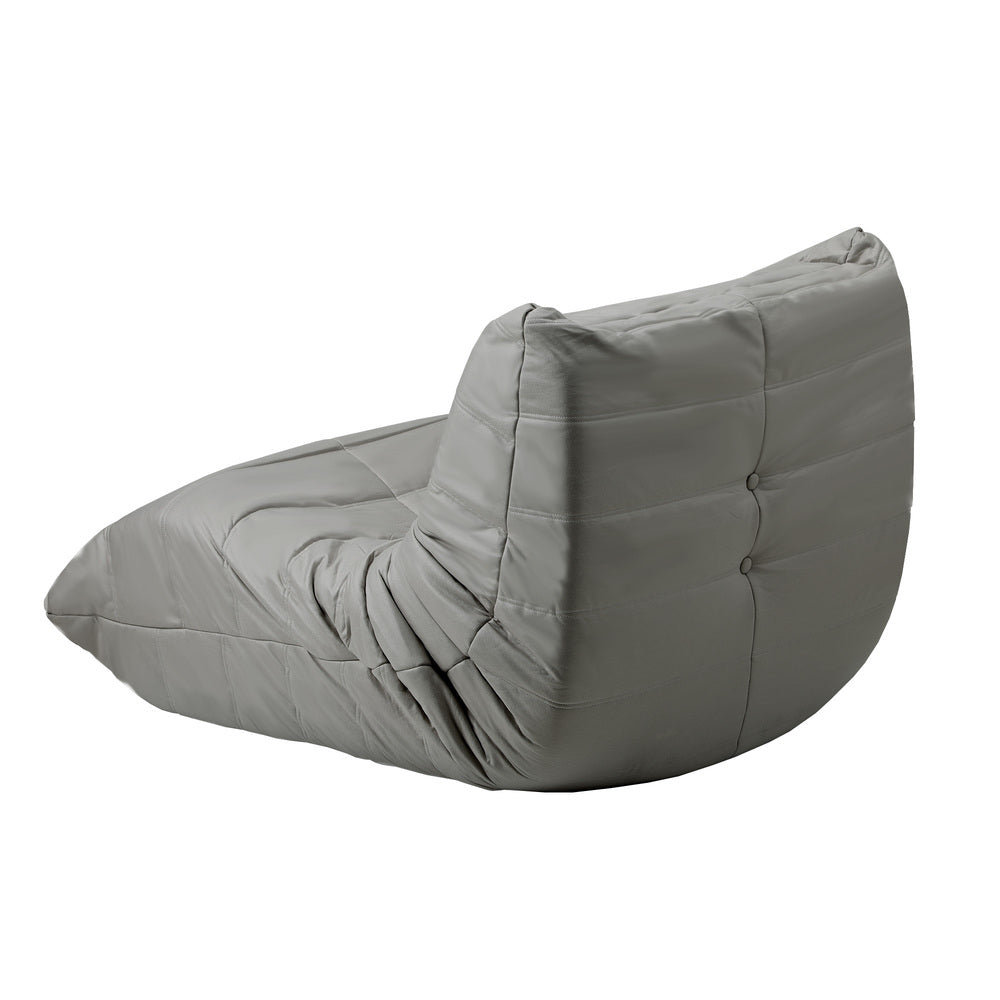 Oikiture Floor Sofa Lazy Couch Grey Polyester-Floor Lounge-PEROZ Accessories