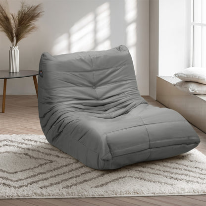 Oikiture Floor Sofa Lazy Couch Grey Polyester-Floor Lounge-PEROZ Accessories