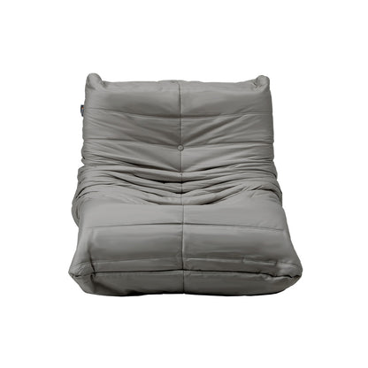 Oikiture 2X Floor Sofa Lounge Caterpillar Couch Single Pouffe Grey-Floor Lounge-PEROZ Accessories