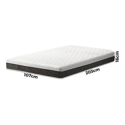 Bedra King Single Mattress Cool Gel Memory Foam No Spring 16cm-Mattress-PEROZ Accessories