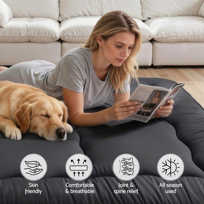 Giselle Bedding 10cm Japanese Floor Mattress Foldable Futon Mattress Washable Cover Straps-Furniture > Mattresses > Double Mattress-PEROZ Accessories