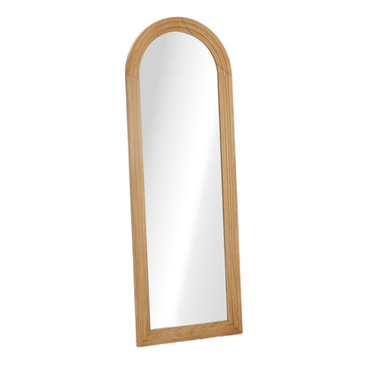 Oikiture Full Length Arch Mirror 165x60cm Natural Wood Wall Mounted-Full Length Mirror-PEROZ Accessories