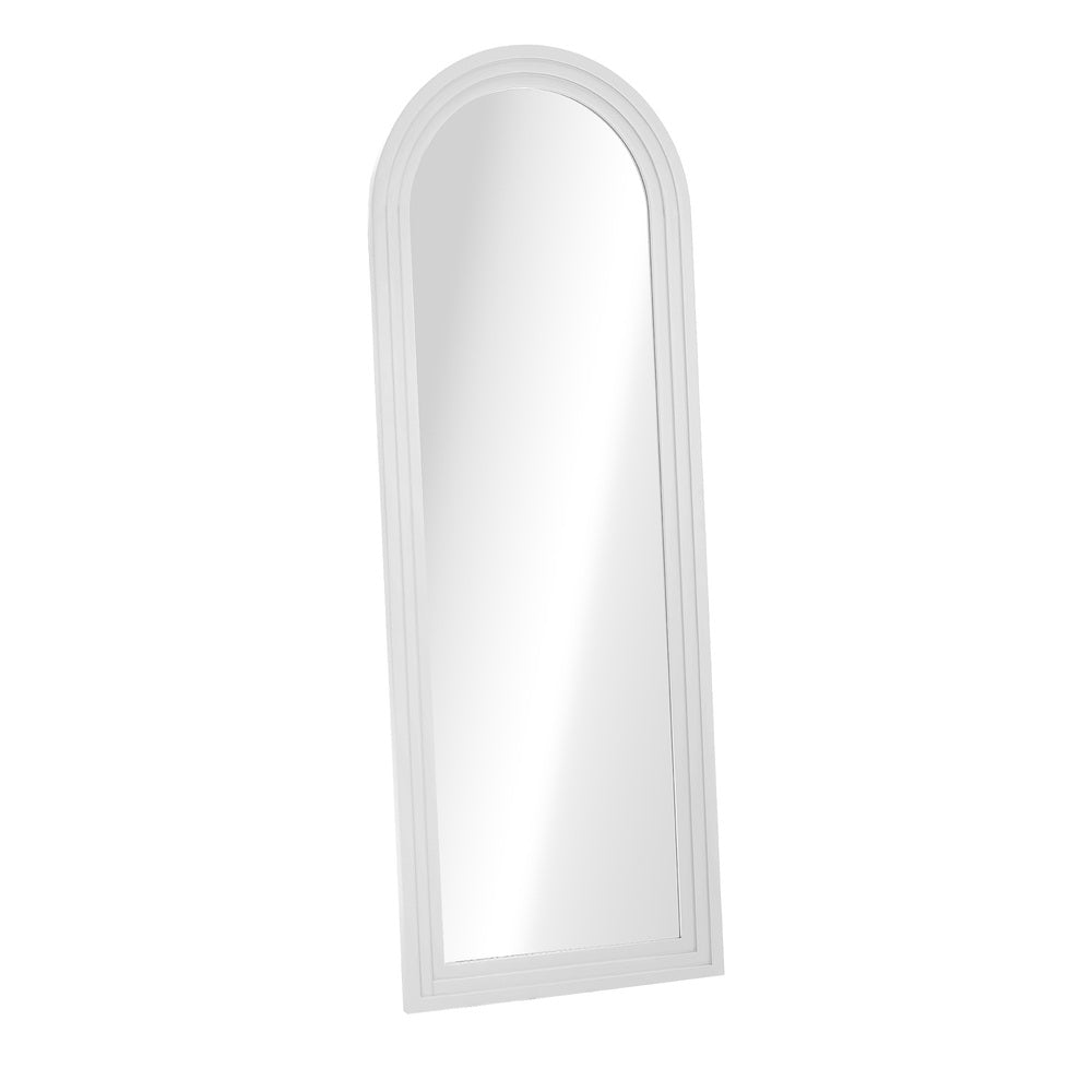 Oikiture Full Length Arch Mirror 165x60cm White Wood Wall Mounted-Full Length Mirror-PEROZ Accessories