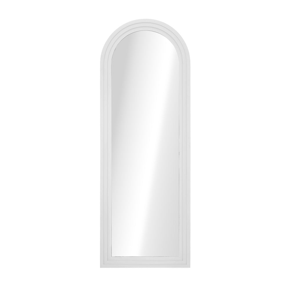 Oikiture Full Length Arch Mirror 165x60cm White Wood Wall Mounted-Full Length Mirror-PEROZ Accessories