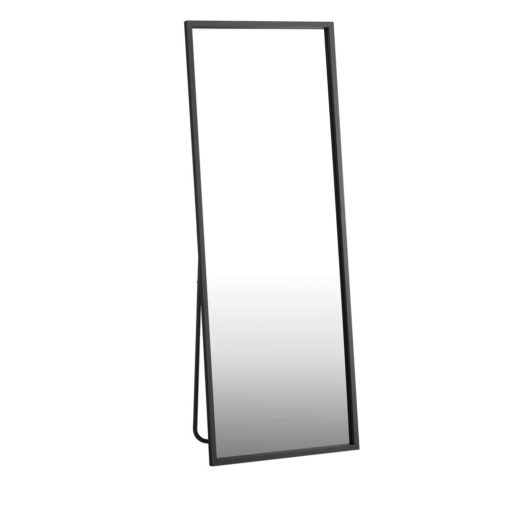 Oikiture Wooden Full Length Mirror Rectangle Free Standing Black-Full Length Mirrors-PEROZ Accessories