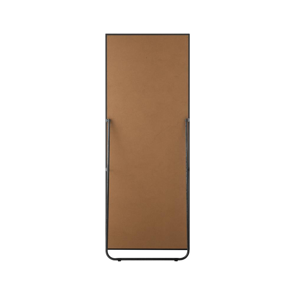 Oikiture Wooden Full Length Mirror Rectangle Free Standing Black-Full Length Mirrors-PEROZ Accessories