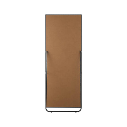 Oikiture Wooden Full Length Mirror Rectangle Free Standing Black-Full Length Mirrors-PEROZ Accessories