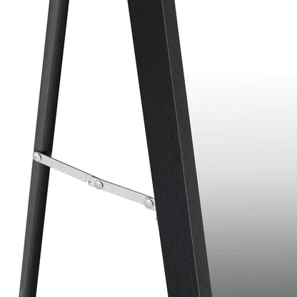 Oikiture Wooden Full Length Mirror Rectangle Free Standing Black-Full Length Mirrors-PEROZ Accessories