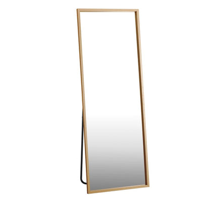 Oikiture Wooden Full Length Mirror Rectangle Free Standing-Full Length Mirrors-PEROZ Accessories