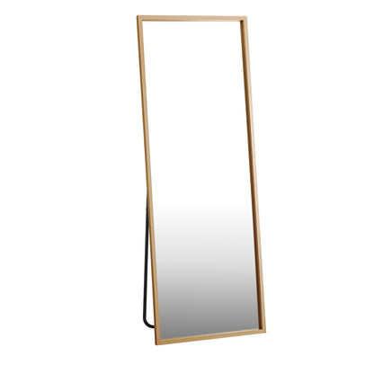 Oikiture Wooden Full Length Mirror Rectangle Free Standing-Full Length Mirrors-PEROZ Accessories