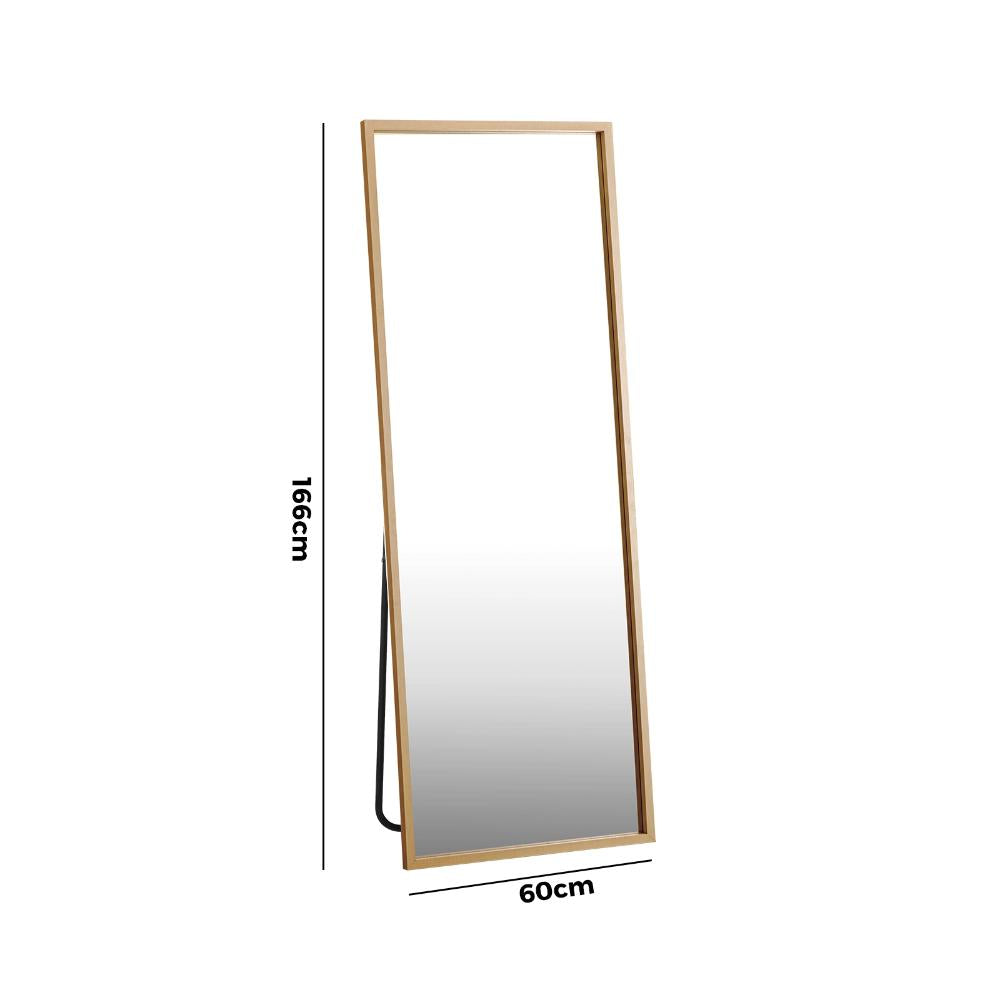 Oikiture Wooden Full Length Mirror Rectangle Free Standing-Full Length Mirrors-PEROZ Accessories