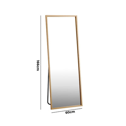 Oikiture Wooden Full Length Mirror Rectangle Free Standing-Full Length Mirrors-PEROZ Accessories