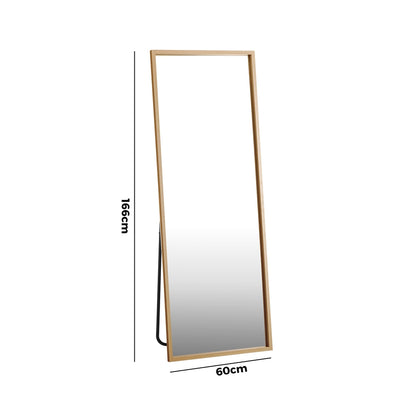 Oikiture Wooden Full Length Mirror Rectangle Free Standing-Full Length Mirrors-PEROZ Accessories