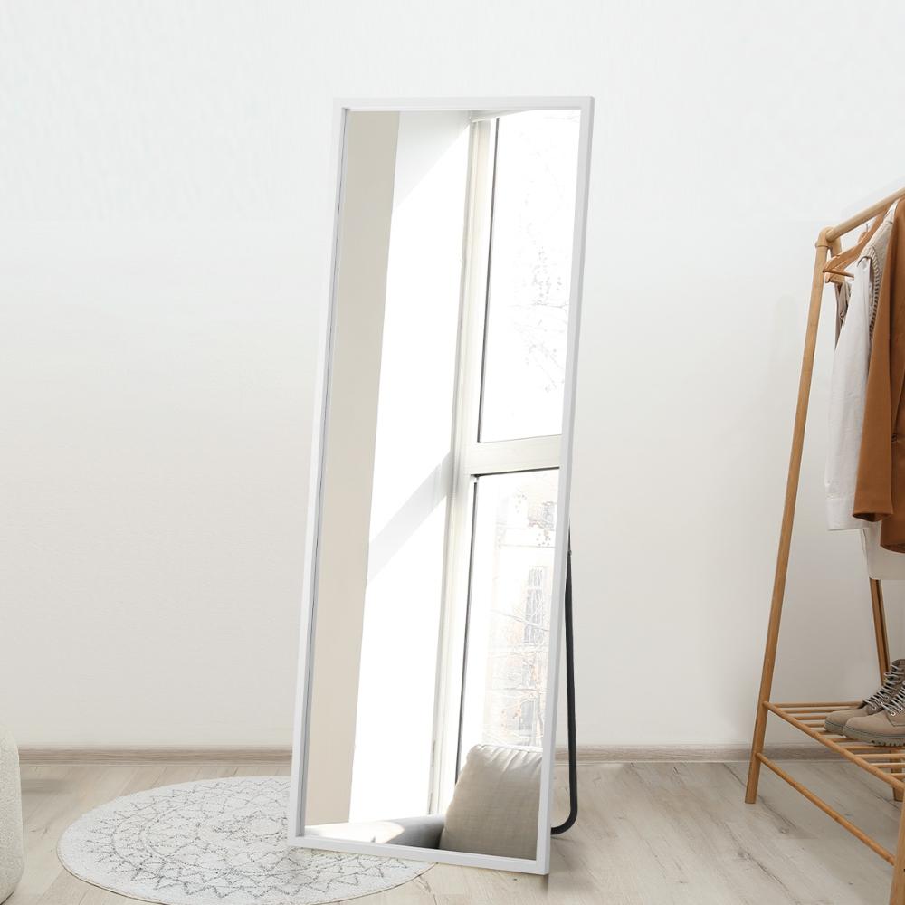 Oikiture Wooden Full Length Mirror Rectangle Free Standing White-Full Length Mirrors-PEROZ Accessories