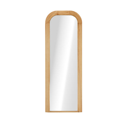 Oikiture Full Length Arch Mirror 165x60cm Natural Top Round Corner-Full Length Mirror-PEROZ Accessories
