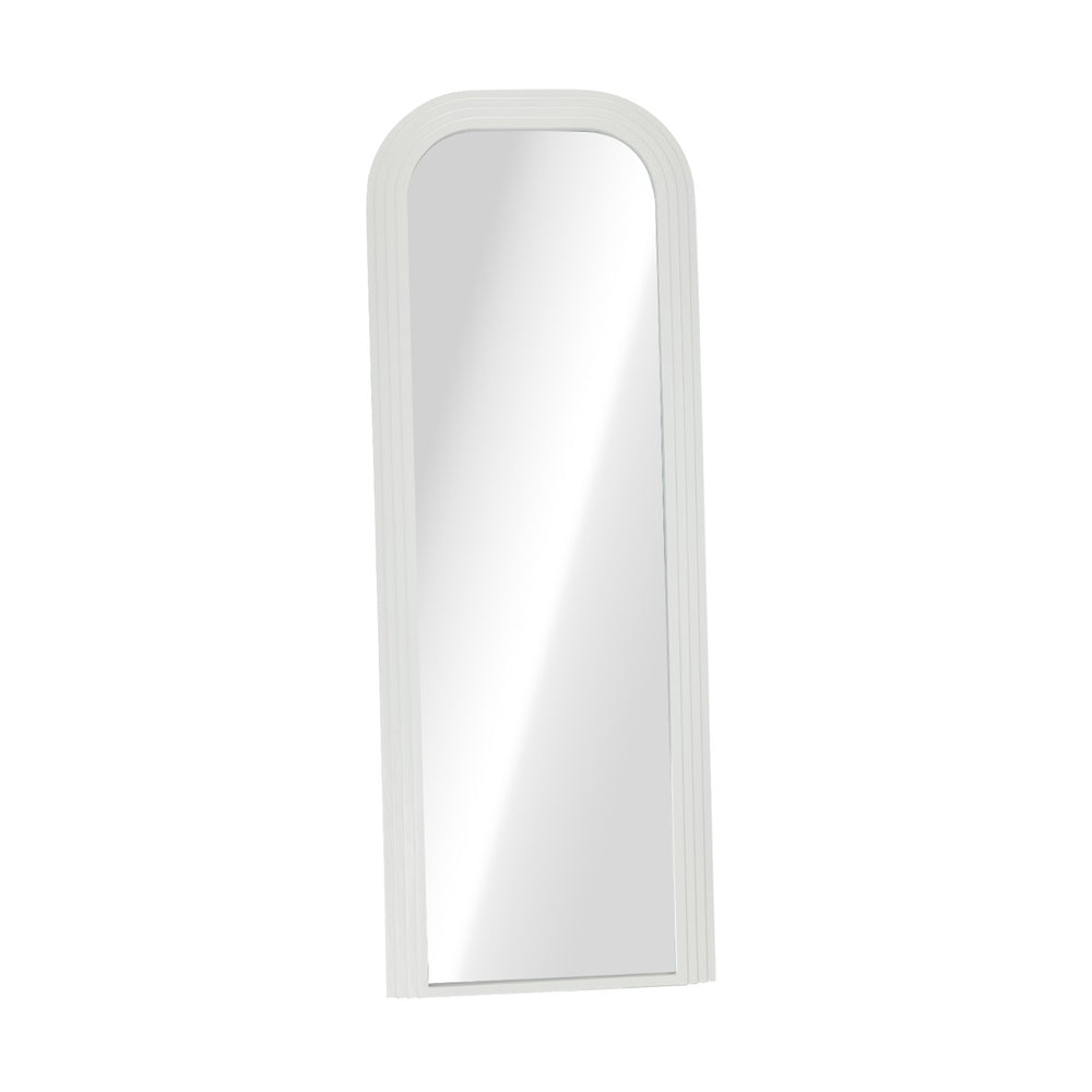 Oikiture Full Length Arch Mirror 165x60cm White Wood Top Round Corner-Full Length Mirror-PEROZ Accessories