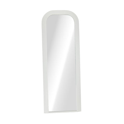 Oikiture Full Length Arch Mirror 165x60cm White Wood Top Round Corner-Full Length Mirror-PEROZ Accessories