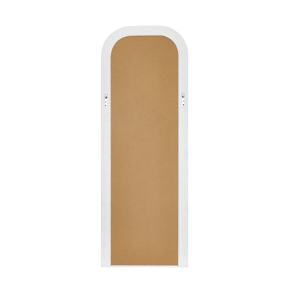 Oikiture Full Length Arch Mirror 165x60cm White Wood Top Round Corner-Full Length Mirror-PEROZ Accessories